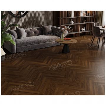 Ламинат Альпин Флор Елка Элегантная Сила (Herringbone Elegant Strong) 12/34 Дуб Треско фаска 4V LF304-22, Alpine Floor