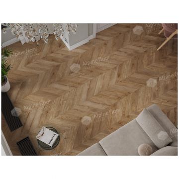 Ламинат Альпин Флор Искусство в шевроне (Art Chevron) 12/34 Дуб Эверест фаска 4V LF109-06, Alpine Floor