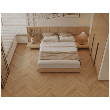 Ламинат Альпин Флор Елка Элегантная 10 (Herringbone Elegant 10) 10/33 Дуб Альба фаска 4V LF306-31, Alpine Floor