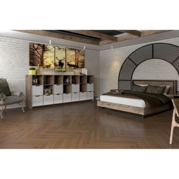 Массивный паркет Damy Floor (Дэми Флор) Английская елка Селект Ореховый 500х90х15 мм