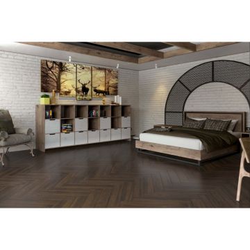 Массивный паркет Damy Floor (Дэми Флор) Английская елка Селект Шоколадный 600х90х15 мм