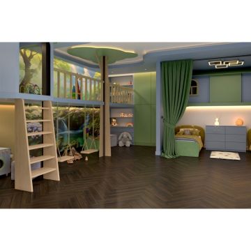 Инженерный двухслойный паркет Damy Floor (Дэми Флор) Luxury Английская елка Евростандарт Шоколадный 600х90х15 мм