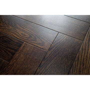 Инженерный двухслойный паркет Damy Floor (Дэми Флор) Luxury Английская елка Рустик Шоколадный 600х90х15 мм