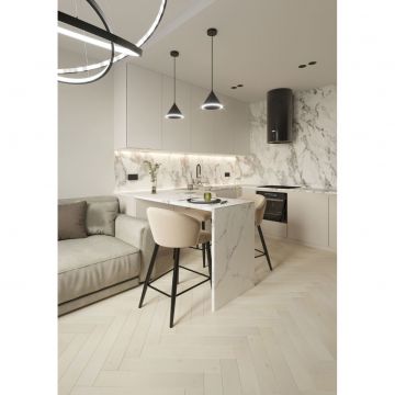 Инженерная доска AlixFloor (Аликс Флор) Английская елка Дуб кристально-белый 600х100х15 мм ALX1053HB