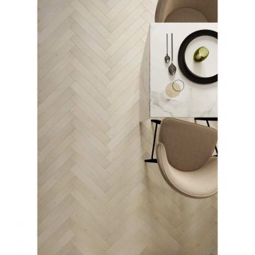 Инженерная доска AlixFloor (Аликс Флор) Английская елка Дуб кристально-белый 600х100х15 мм ALX1053HB