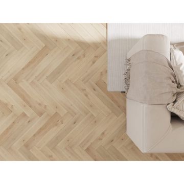 Инженерная доска AlixFloor (Аликс Флор) Английская елка Дуб пуро белый 600х100х15 мм ALX1054HB