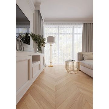 Инженерная доска AlixFloor (Аликс Флор) Французская елка Дуб кремовый матовый 600х100х15 мм ALX1022CV