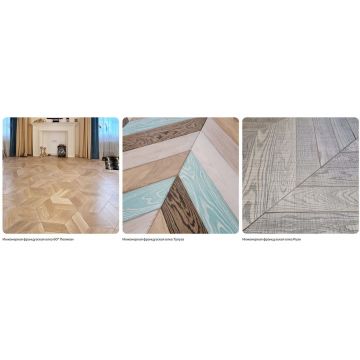 Инженерная доска Antic Wood (Антик Вуд) Патина Французская елка Селект 600х130х15 мм