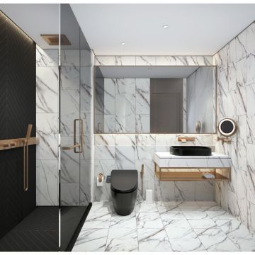 Виниловая плитка ПВХ Royce (Ройс) SPC Qvadro 4/42 Мрамор Физи (Marble Fizi), Q1959