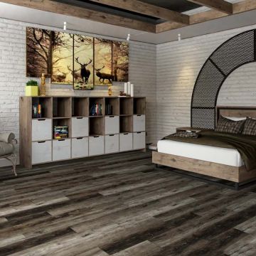 Кварц-виниловая плитка Damy Floor (Деми Флур) Family LVT 2,5/43 Дуб Рустикальный Черный (Oak Rustic Black), TCM369-7-LVT