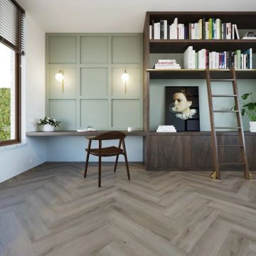 Кварц-виниловая LVT напольная плитка Invictus (Инфвиктус) Maximus Click Herringbone 5/42 River Oak Trout, 94