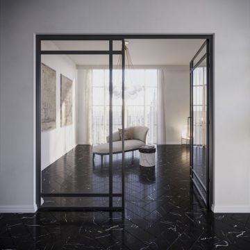 Кварц-виниловая LVT напольная плитка Invictus (Инвиктус) Maximus Dryback Herringbone 2,5/42 Black Marble Noir, 98