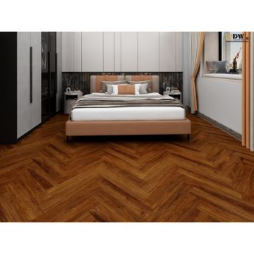 Кварц-виниловый SPC ламинат DW Flooring (ДВ Флуринг) Классическая елка 5/43 Венге (Wenge), HY-R-001 с интегрированной подложкой
