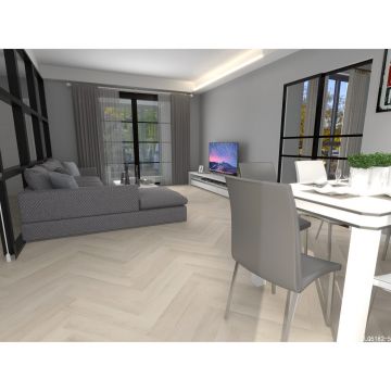 Кварц-виниловый SPC ламинат DW Flooring (ДВ Флуринг) Классическая елка 5/43 Белый (White), LG-S-7201 с интегрированной подложкой