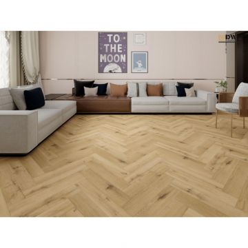 Кварц-виниловый SPC ламинат DW Flooring (ДВ Флуринг) Классическая елка 5/43 Светлый мелкорадиальный (Light small-radial), HY-R-002 с интегрированной подложкой