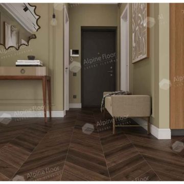 Виниловый SPC ламинат Alpine Floor (Альпин Флор) Chevron Alpine 5/43 Дуб Мокка (Oak Mocca), ЕСО 18-12 MC