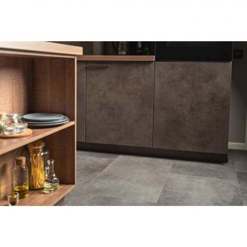 Виниловый пол Vinilam (Винилам) Ceramo Stone Цемент Cтальной 8/34 (Cement steel), 71610 с пробковой подложкой