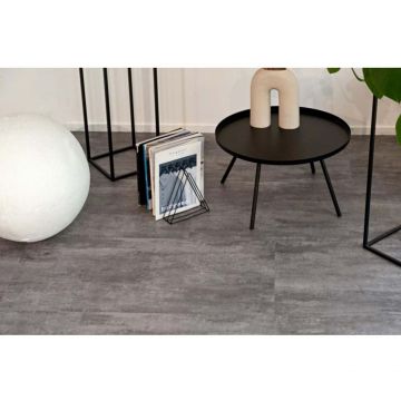 Виниловый пол Vinilam (Винилам) Ceramo Stone Цемент Серый 8/34 (Cement Gray), 71616 с пробковой подложкой