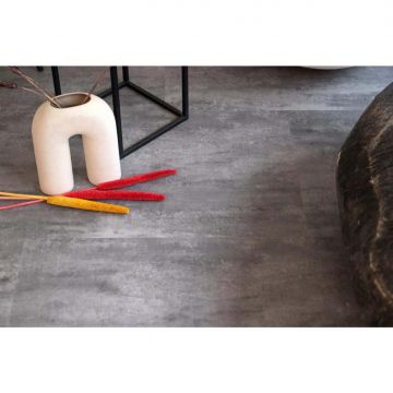 Виниловый пол Vinilam (Винилам) Ceramo Stone Цемент Серый 8/34 (Cement Gray), 71616 с пробковой подложкой