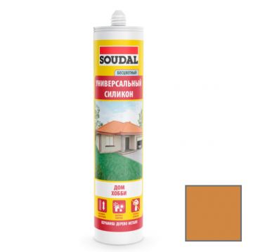 Герметик силикон Soudal (Соудал) универсальный коричневый 280 мл