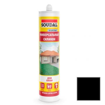 Герметик силикон Soudal (Соудал) универсальный черный 280 мл