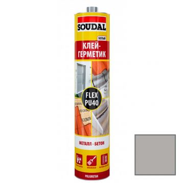 Клей-герметик полиуретановый Soudal (Соудал) Flex PU 40 серый 300 мл (old. 103847)