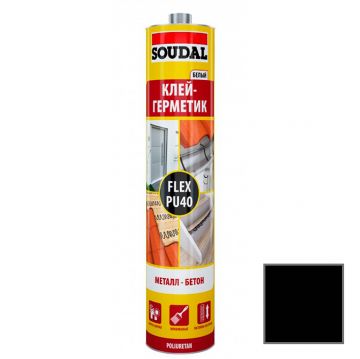 Клей-герметик полиуретановый Soudal (Соудал) Flex PU 40 черный 300 мл (old. 103848)