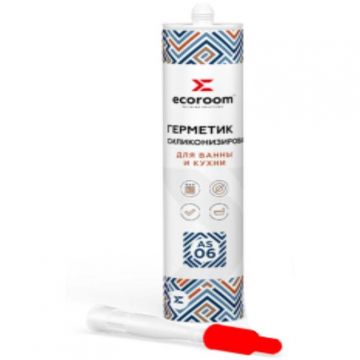 Герметик силиконизированный Ecoroom (Экорум) AS-06 для ванной и кухни белый 310 мл