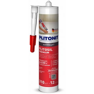 Герметик силиконовый Plitonit (Плитонит) PlitoSil Premium антрацит 310 мл