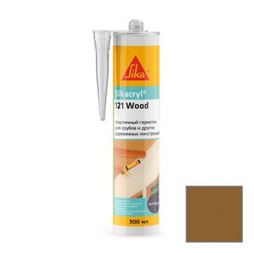 Герметик акриловый Sika (Зика) Sikacryl-121 Wood для деревянных конструкций светло-коричневый 300 мл