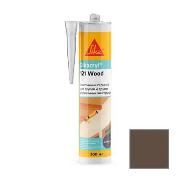 Герметик акриловый Sika (Зика) Sikacryl-121 Wood для деревянных конструкций коричневый 300 мл