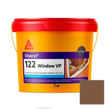 Герметик акриловый Sika (Зика) Sikacryl-122 Window VP для швов оконных конструкций темно-коричневый 7 кг