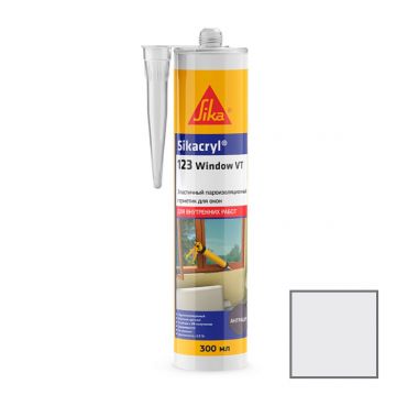 Герметик акриловый Sika (Зика) Sikacryl-123 Window VT для швов оконных конструкций белый 300 мл