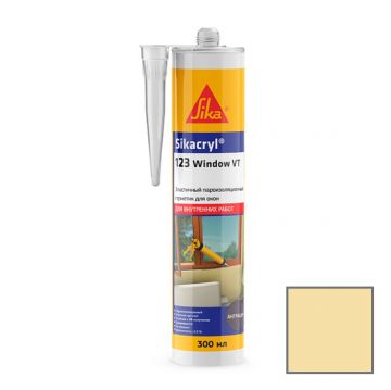 Герметик акриловый Sika (Зика) Sikacryl-123 Window VT для швов оконных конструкций бежевый 300 мл