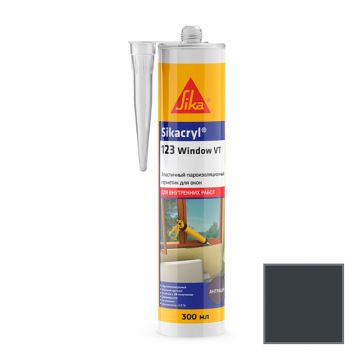 Герметик акриловый Sika (Зика) Sikacryl-123 Window VT для швов оконных конструкций антрацит 300 мл