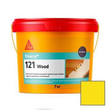 Герметик акриловый Sika (Зика) Sikacryl-121 Wood для деревянных конструкций желтый 7 кг