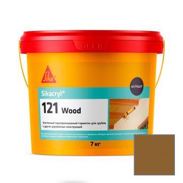 Герметик акриловый Sika (Зика) Sikacryl-121 Wood для деревянных конструкций светло-коричневый 7 кг
