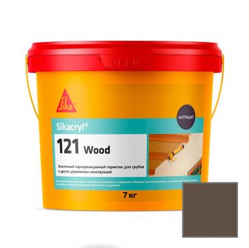 Герметик акриловый Sika (Зика) Sikacryl-121 Wood для деревянных конструкций коричневый 7 кг