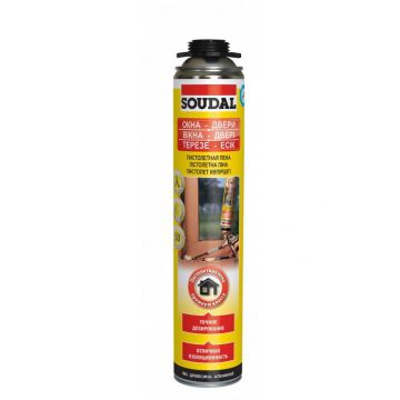 Пена монтажная Soudal (Соудал) Окна-двери пистолетная светло-желтая (выход 50 л) 750 мл
