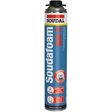 Пена монтажная Soudal (Соудал) Soudafoam Maxi 70 пистолетная светло-желтая (выход 70 л) 870 мл