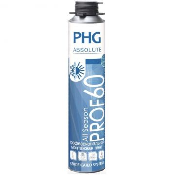 Профессиональная монтажная пена PHG Absolute Prof 60 всесезонная (выход 60 л) 750 мл Профессиональная монтажная пена PHG Absolute Prof 60 всесезонная (выход 60 л) 750 мл