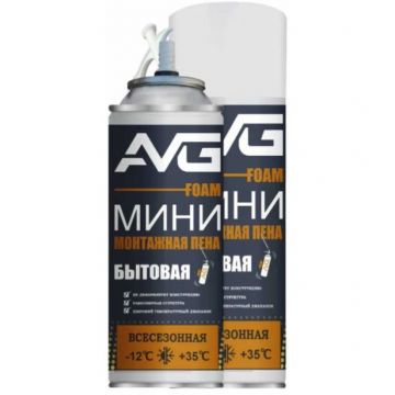 Пена монтажная AVG (АВГ) Mini с трубочкой всесезонная (выход 20 л) 300 мл