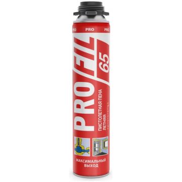 Пена монтажная Profil (Профиль) 65 Pro пистолетная светло-желтая летняя (выход 65 л) 820 мл