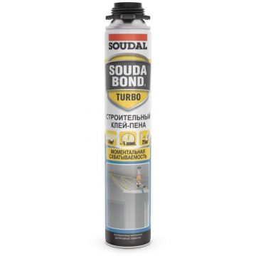 Клей-пена строительная пистолетная Soudal (Соудал) Soudabond Turbo летняя формула светло-желтый 750 мл