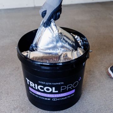 Клей для паркета TRI (Три) Tricol (Трикол) однокомпонентный Pro 1K PT-MS Hard (2 саше по 7 кг) 14 кг