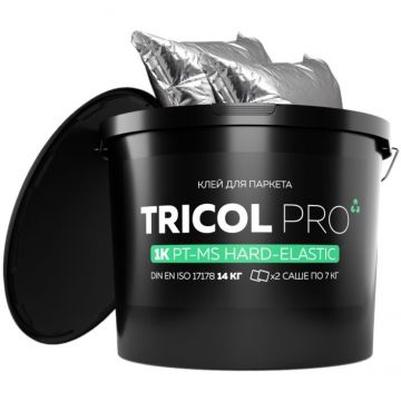 Клей для паркета TRI (Три) Tricol (Трикол) однокомпонентный Pro 1K PT-MS Hard-Elastic (2 саше по 7 кг) 14 кг
