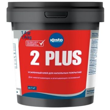 Усиленный клей для напольных покрытий Kesto (Кесто) 2 Plus водно-дисперсионный однокомпонентный 1к 1,4 кг
