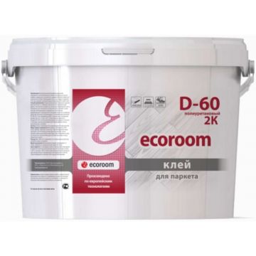Клей для паркета Ecoroom (Экорум) двухкомпонентный 2k PU (2к ПУ) полиуретановый D-60 А+Б 10 кг