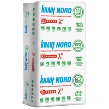 Утеплитель Knauf Nord 1250х600х100 мм 6 шт (25 кг/м3; 0,45 м3; 4,5 м2)