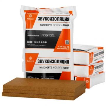 Звукоизоляционные плиты Maxforte (Максфорте) Экоплита Floor 1200х600х30 мм, 5 шт (110 кг/м3; 0.108 м3; 3.6 м2)